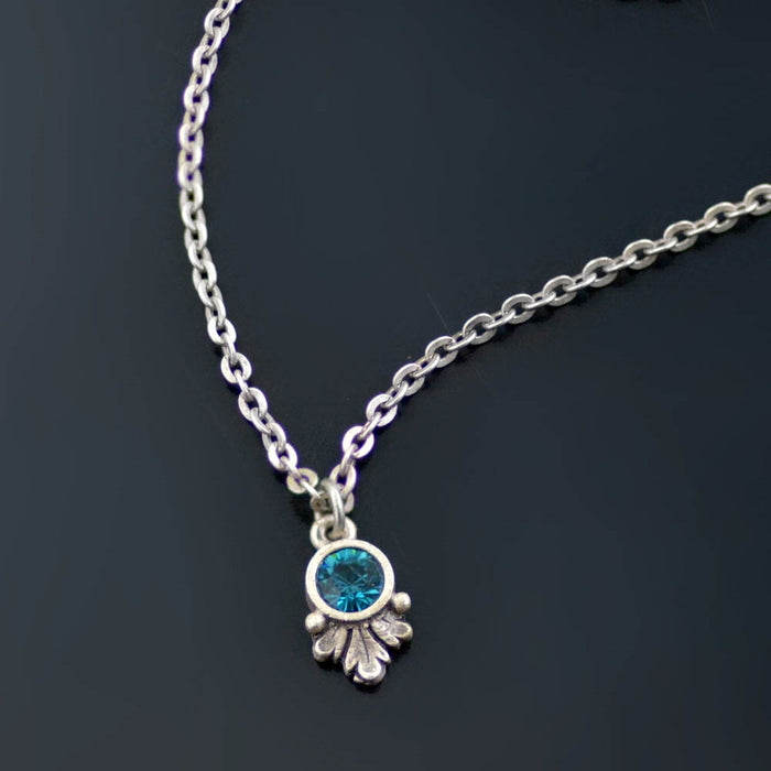 Delicate Swarovski Crystal Birthstone Minimalist Pendant Necklace in ...