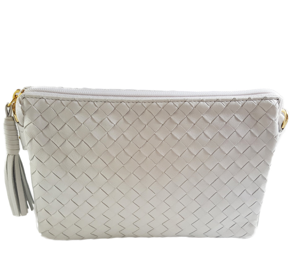 woven leather purse