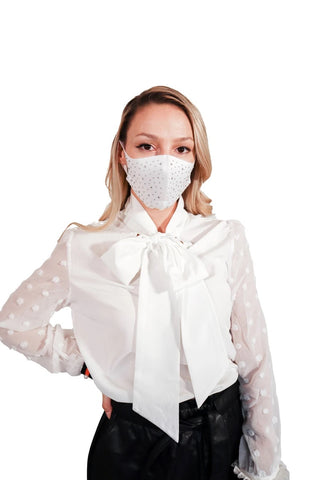 Face Mask, White, Bling, Covid, Safety