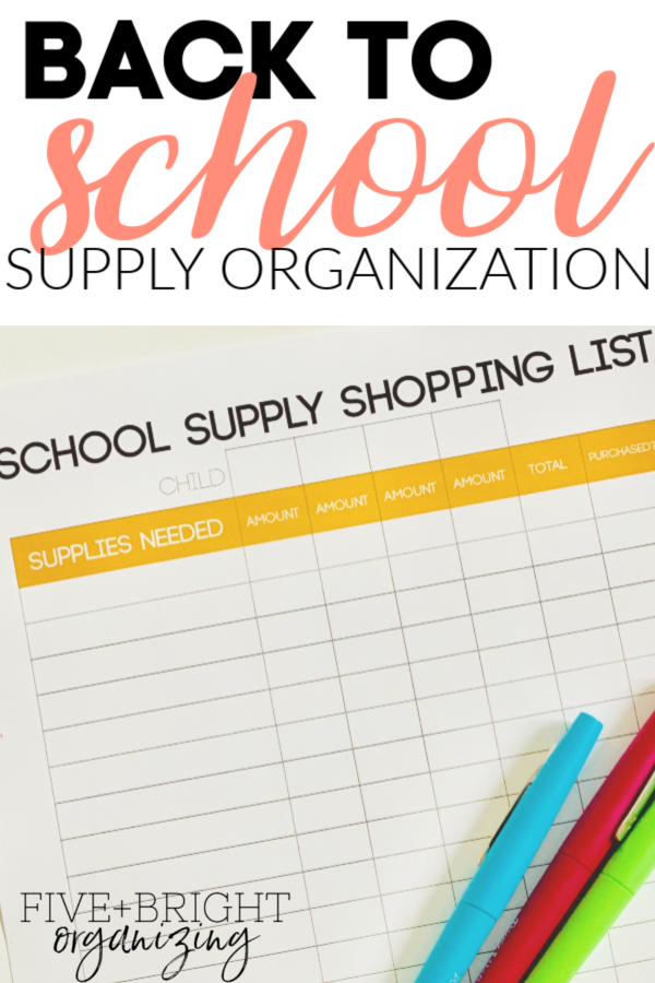 Back to School Supply Organization 