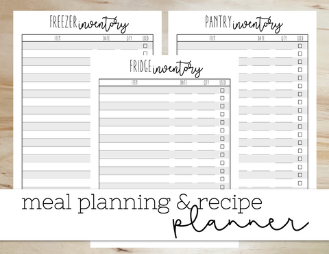Printable Meal Planner sheets