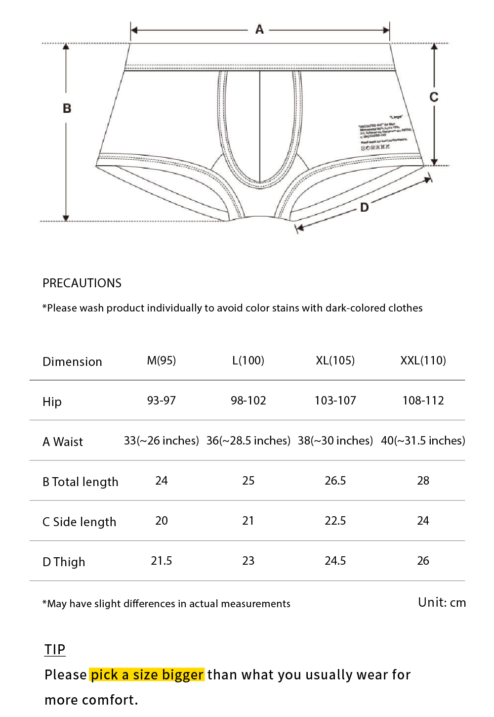 Size Chart – FLEXIN Singapore