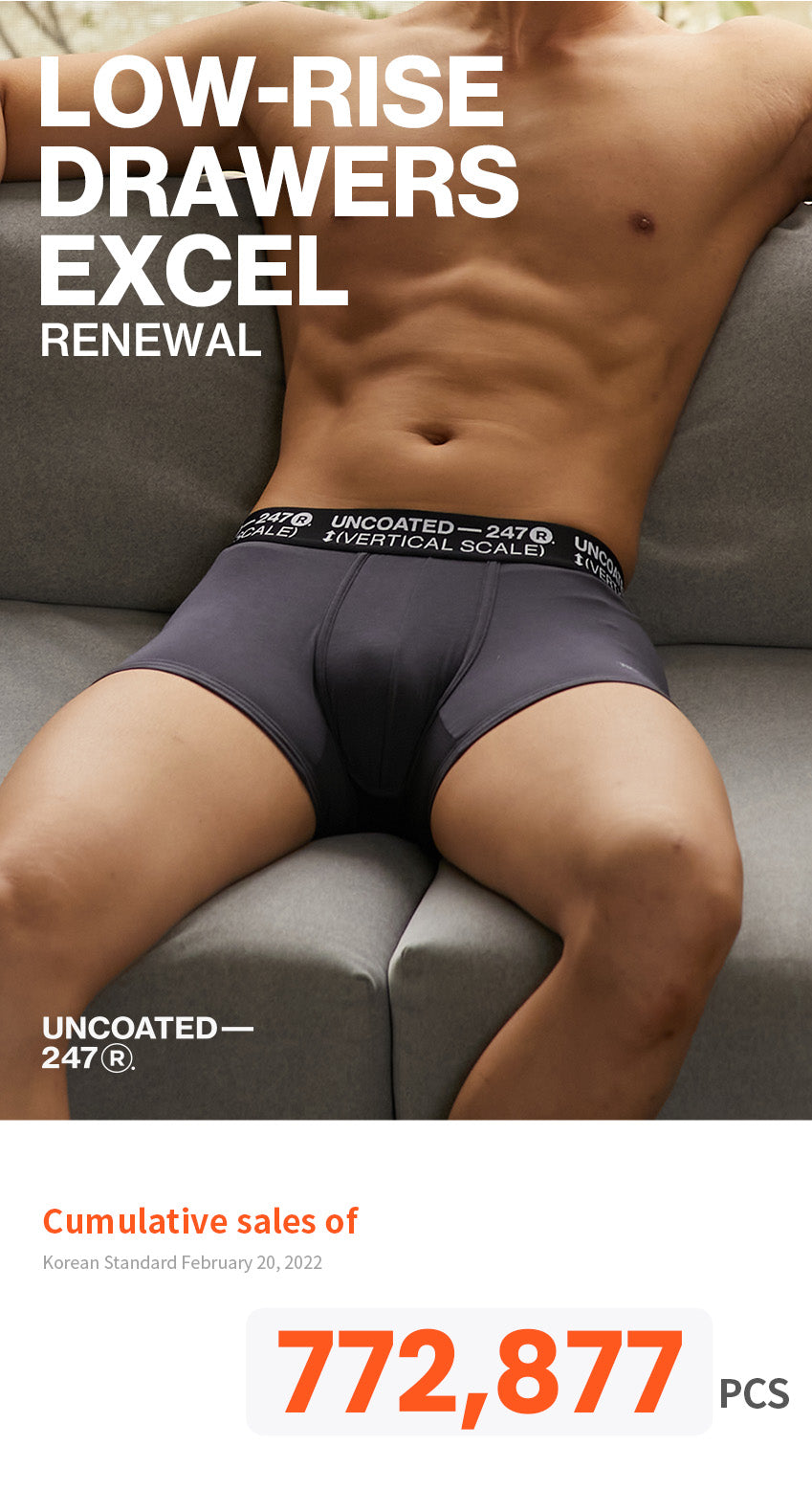 UNCOATED Drawers Excel Underwear (low-rise) men's underwear