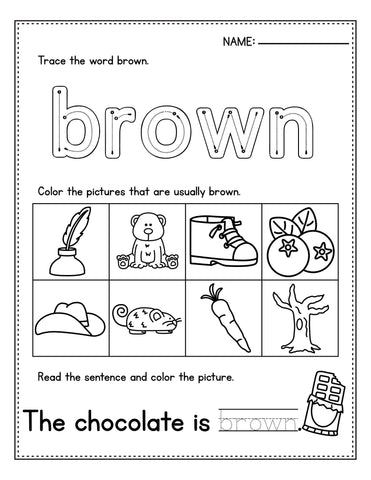 Easter Color Study Worksheet For Preschool