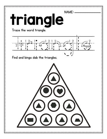 Triangle practice worksheet for preschool