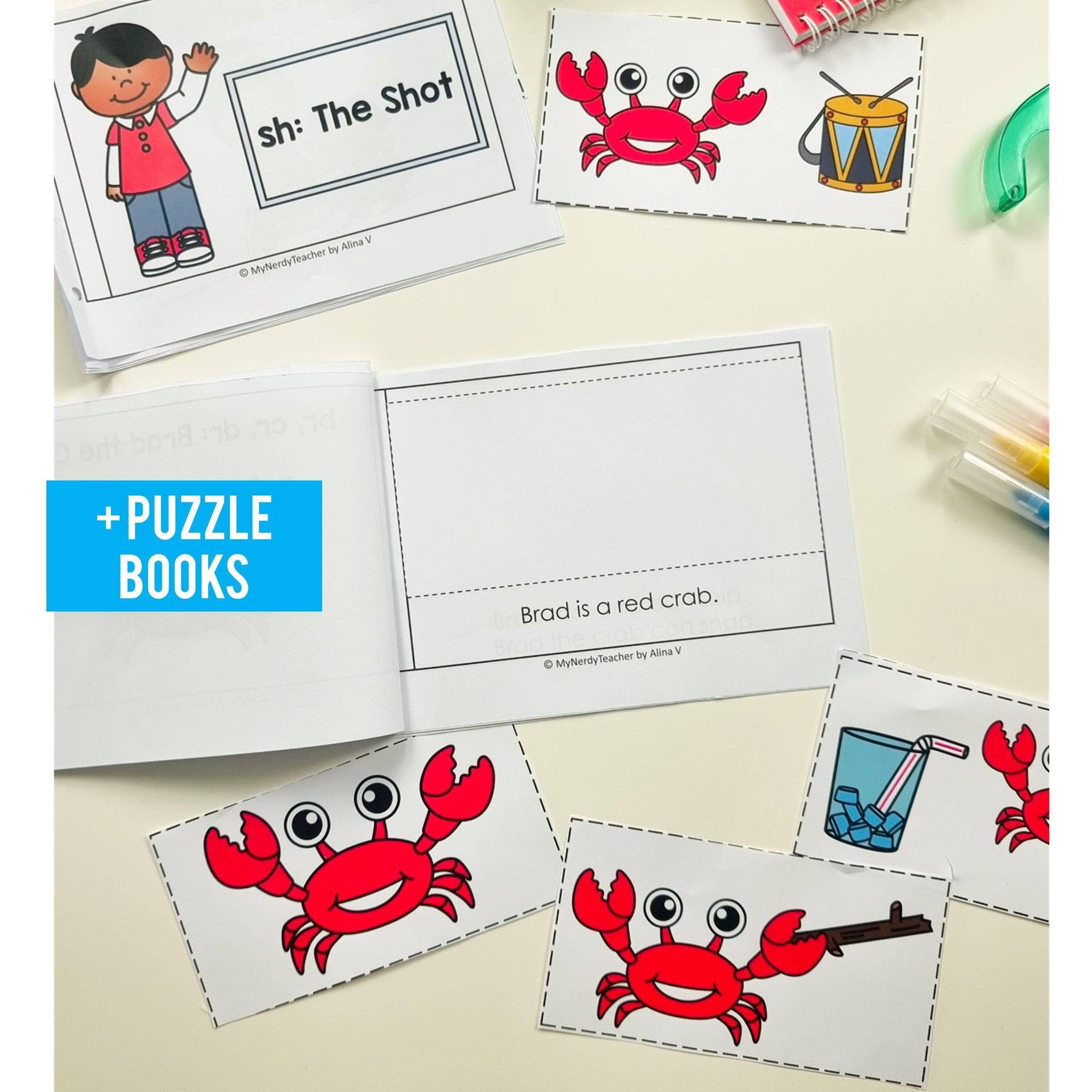 Printable Decodable Books and Puzzles MEGA BUNDLE Science of Reading