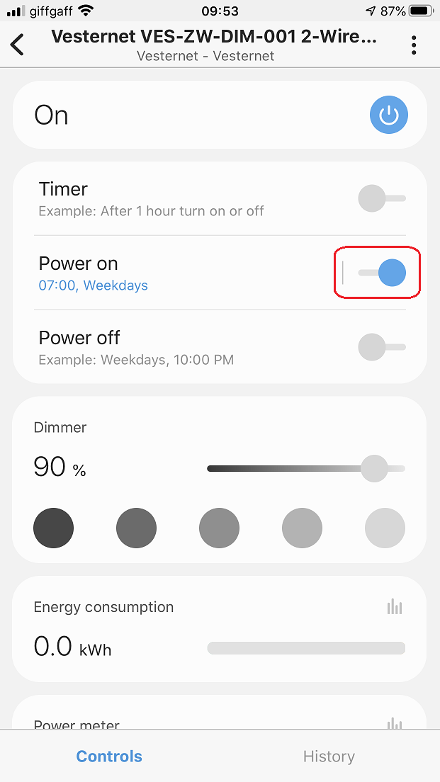 VES-ZW-DIM-001 2-draads capabele dimmer in Smartthings | Vesternet