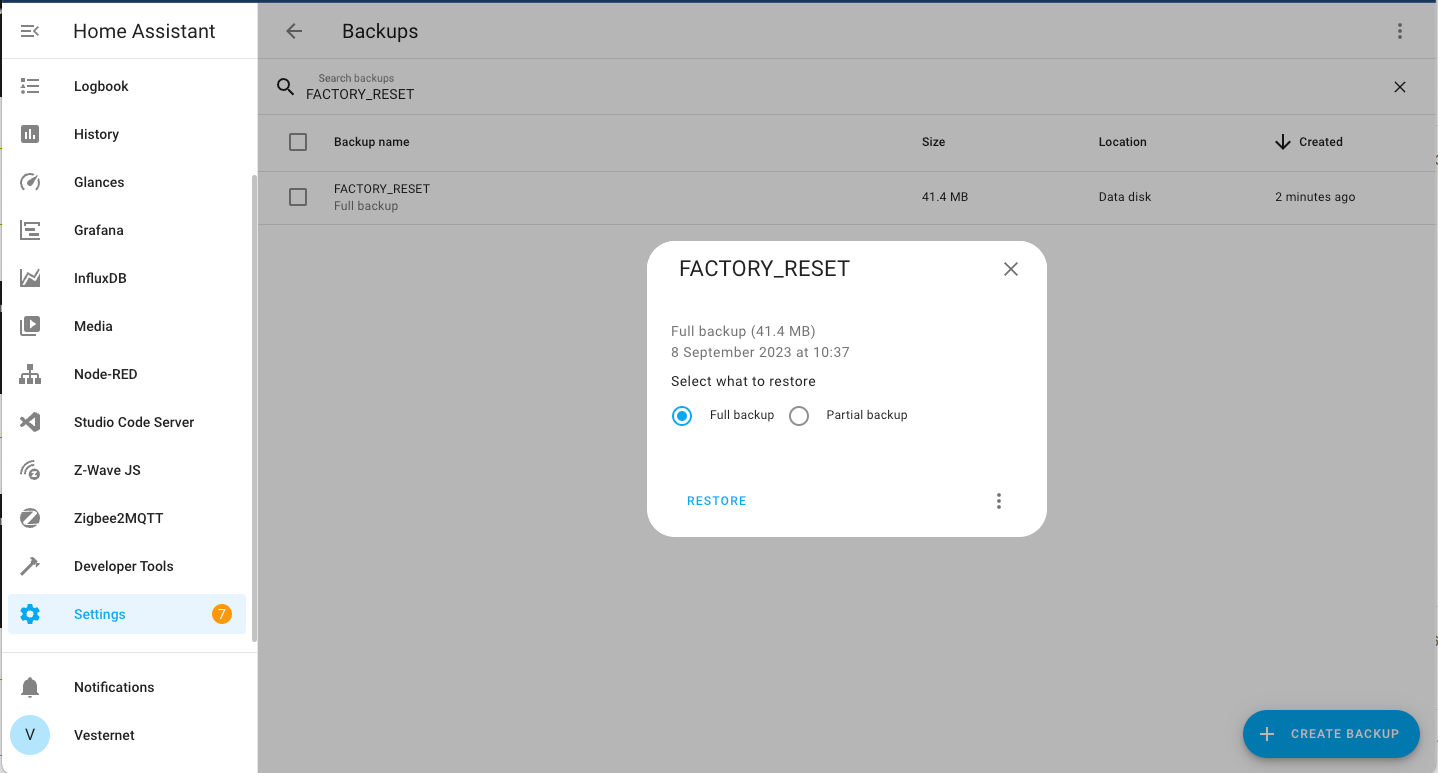 Vesternet HOMEIX Hub Factory Reset