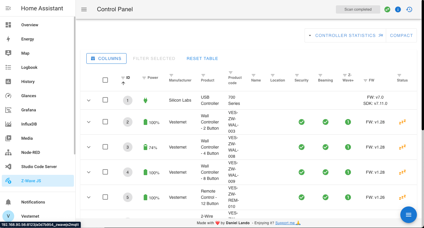 Vesternet HOMEIX Hub Z-Wave JS UI