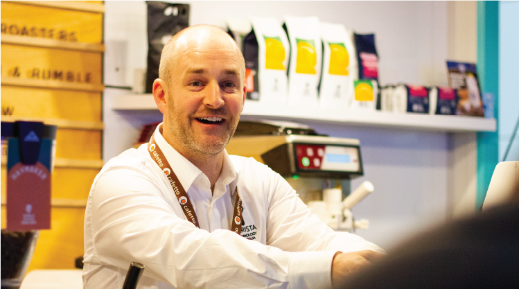 The team from Barista Technology stand at Melbourne International Coffee Expo MICE