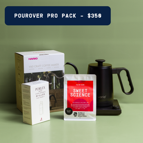Pourover gift pack from Rumble COffee