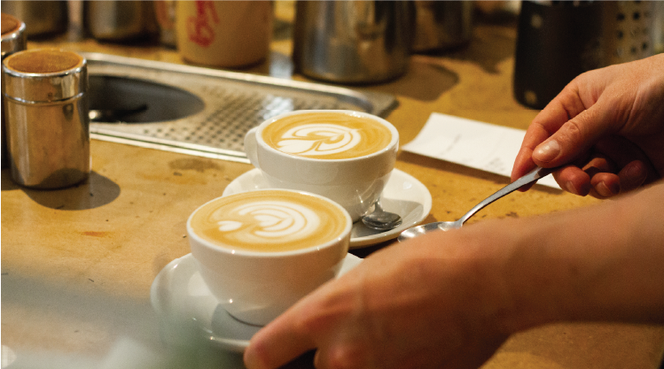 Coffee at Brick Lane Cafe in Melbourne