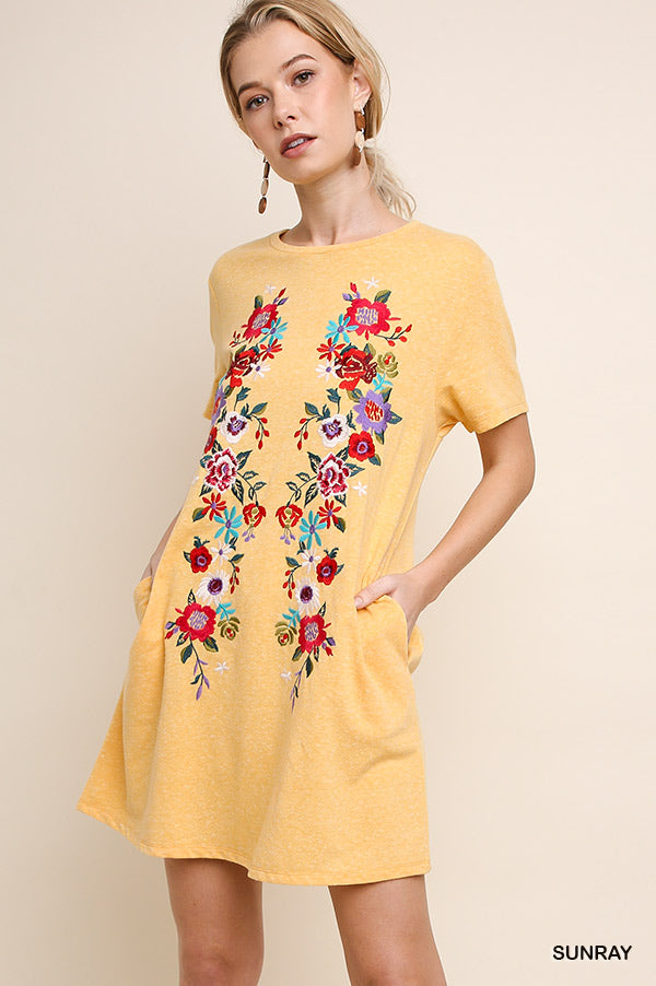 embroidered shirt dress