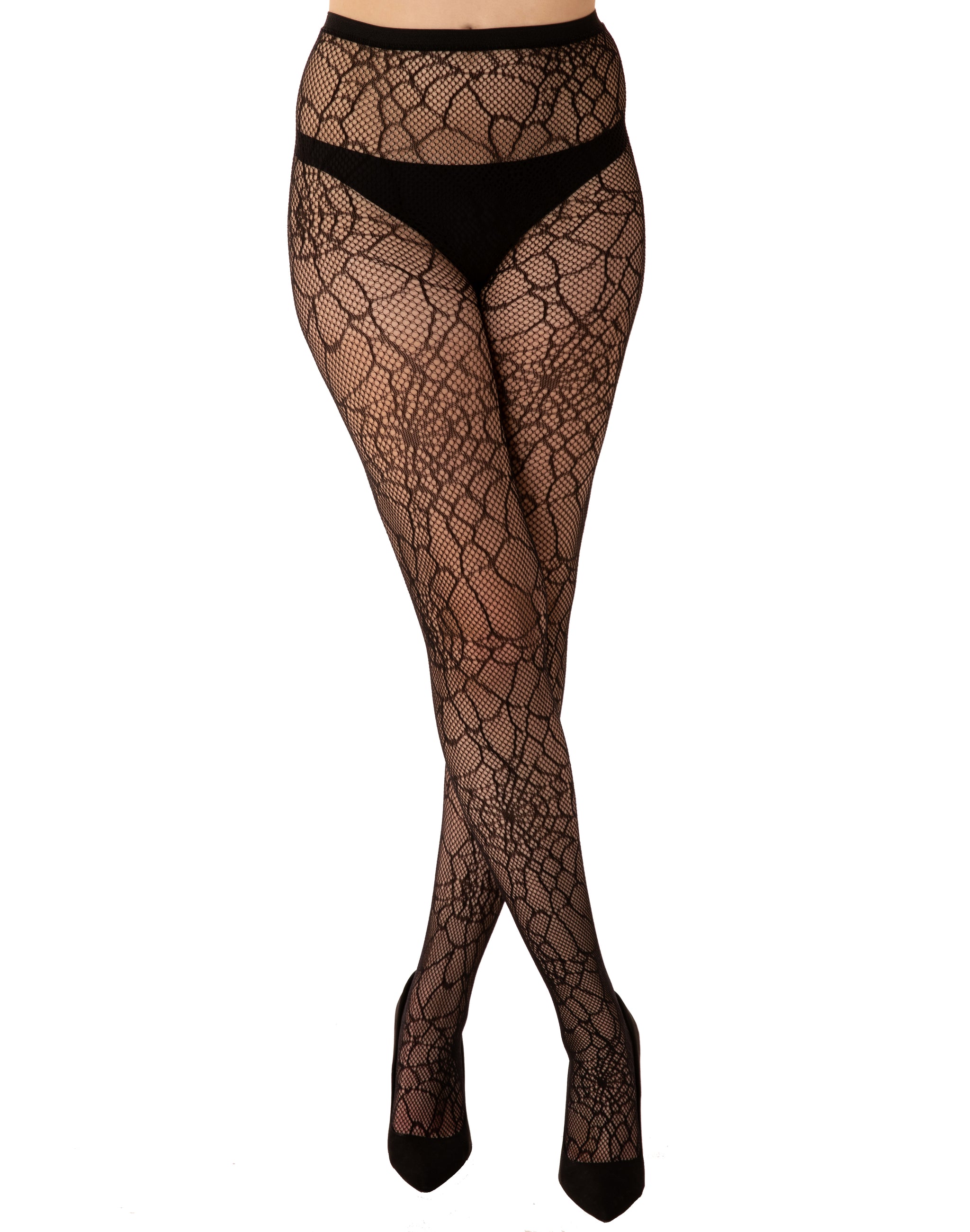 Cobweb Pattern Net Tights - Pamela Mann