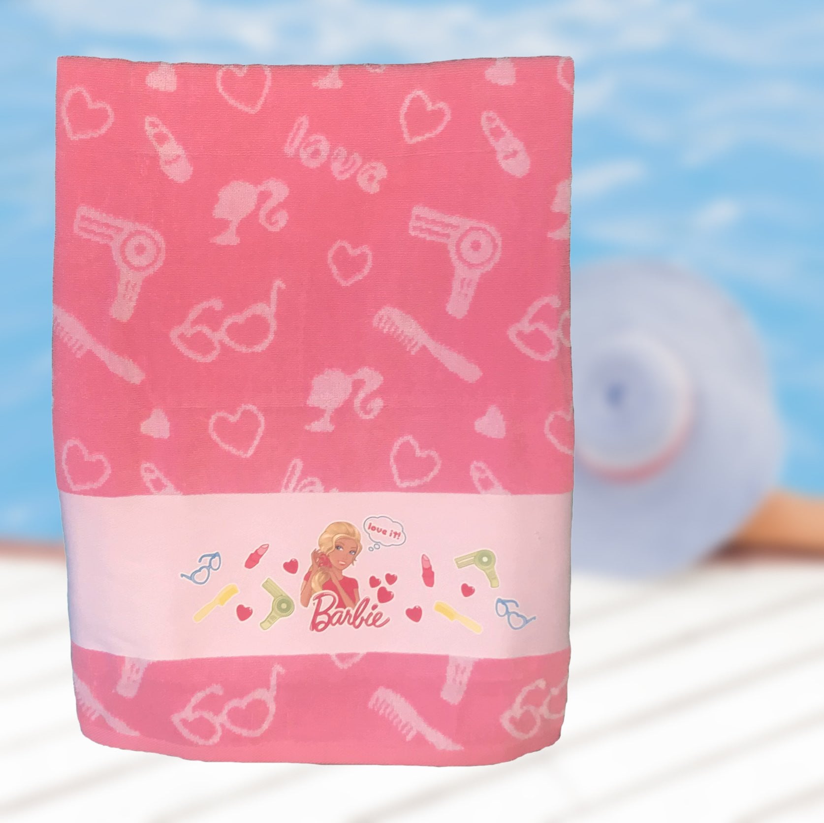 barbie bath towel