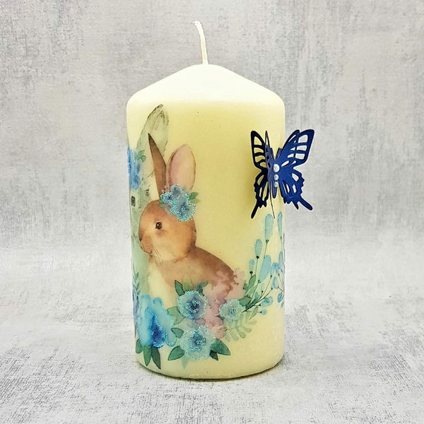Watercolour Easter Bunnies candle 7