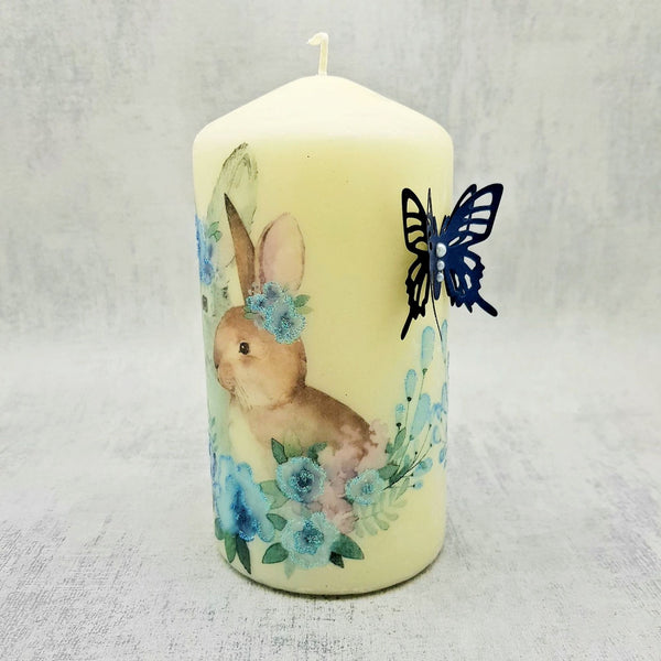 Watercolour Easter Bunnies candle 8
