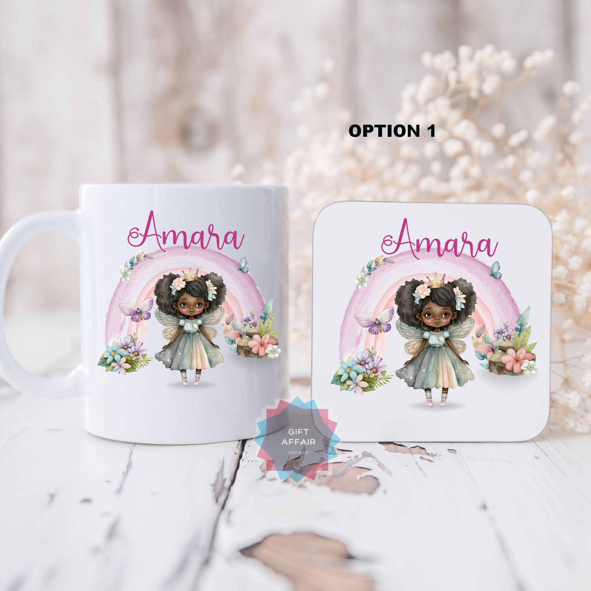 Personalised Fairy mug and coaster set Gift Affair