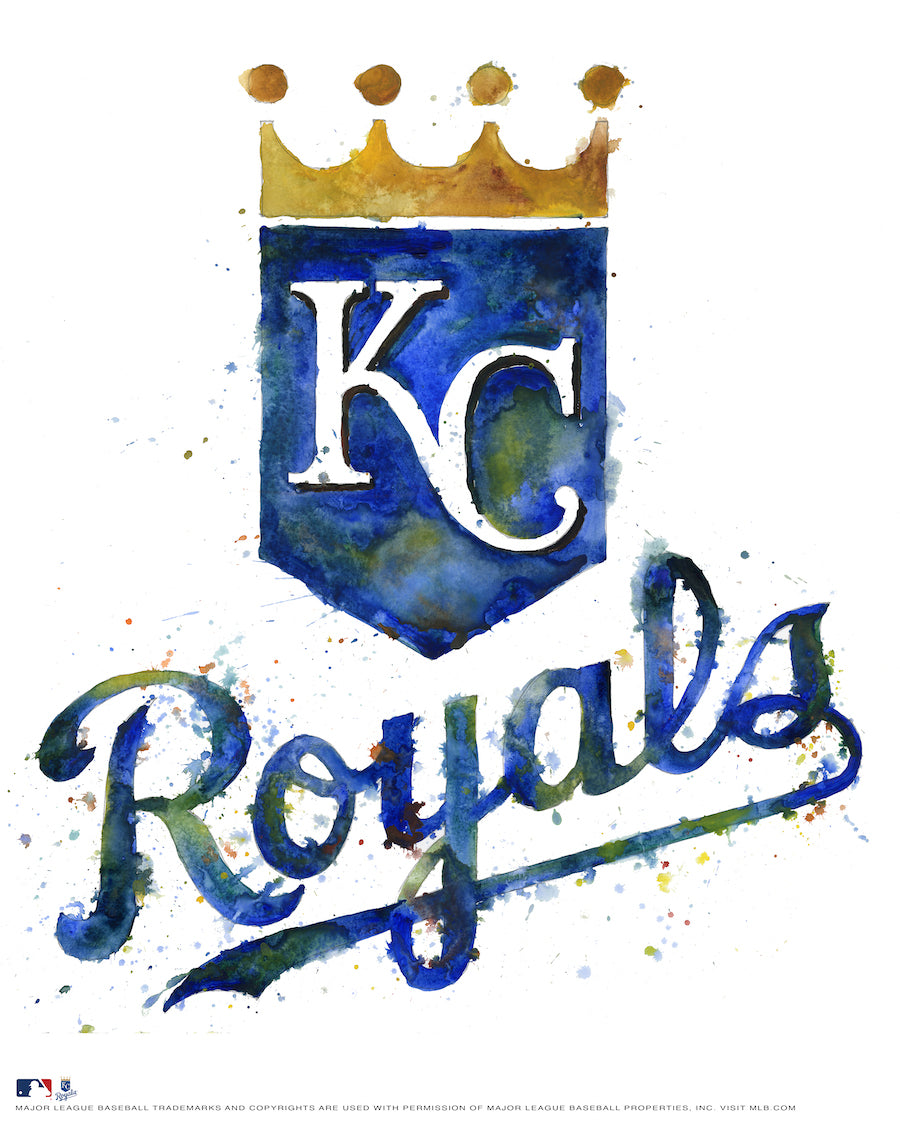 Kansas City Royals Watercolor Logo Print Richard Sullivan Illustration