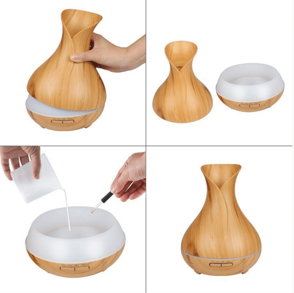 400 ml Wood Grain Vase Style Essential Oil Diffuser For Office Home Ro