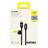 Kanex USB-C to Lightning 1.2m Durabraid - Cable Black