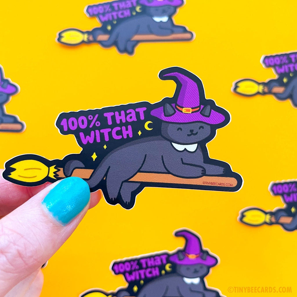100% That Witch Cat Vinyl Sticker
