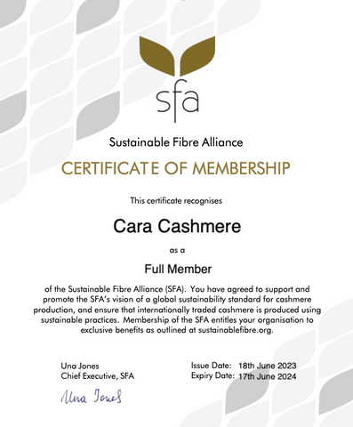 SFA Member Certificate