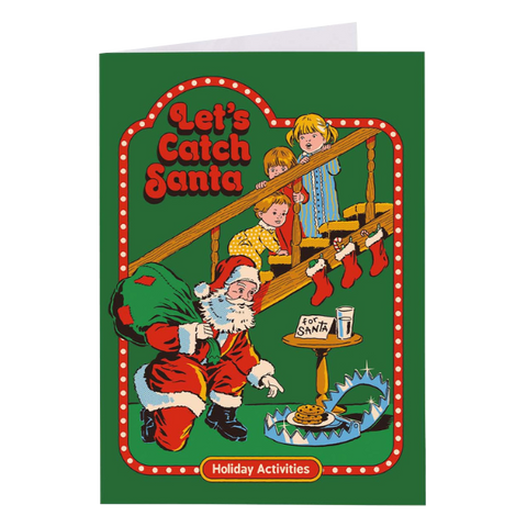 Personalised Let's Catch Santa Christmas Card, Funny Christmas Card