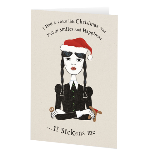 Personalised Wednesday Addams Christmas Card, Funny Christmas Card, Addams Family Christmas Card