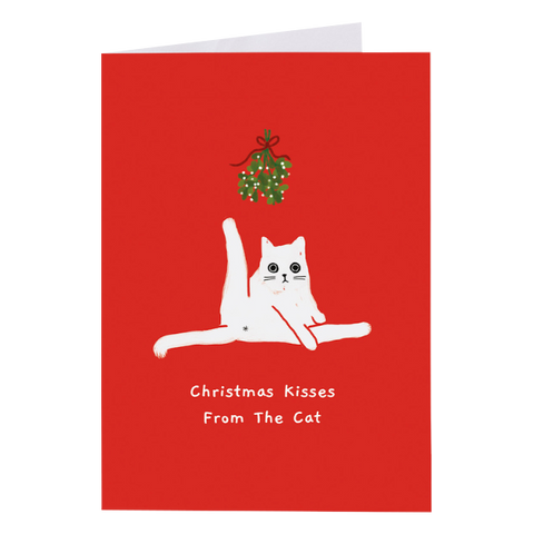 Personalised Christmas Kisses From the Cat Christmas Card