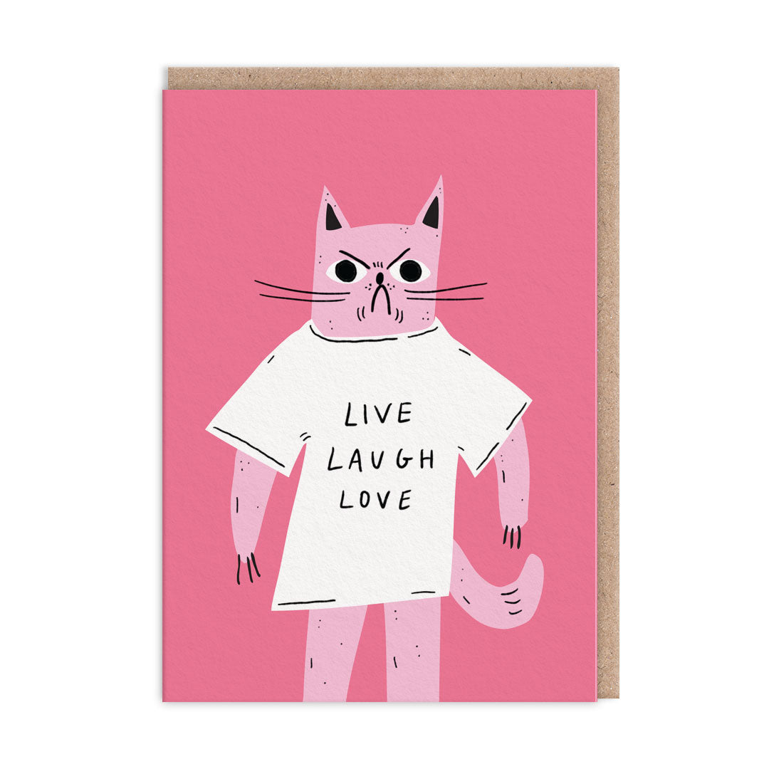 Live Laugh Love Cat Greeting Card