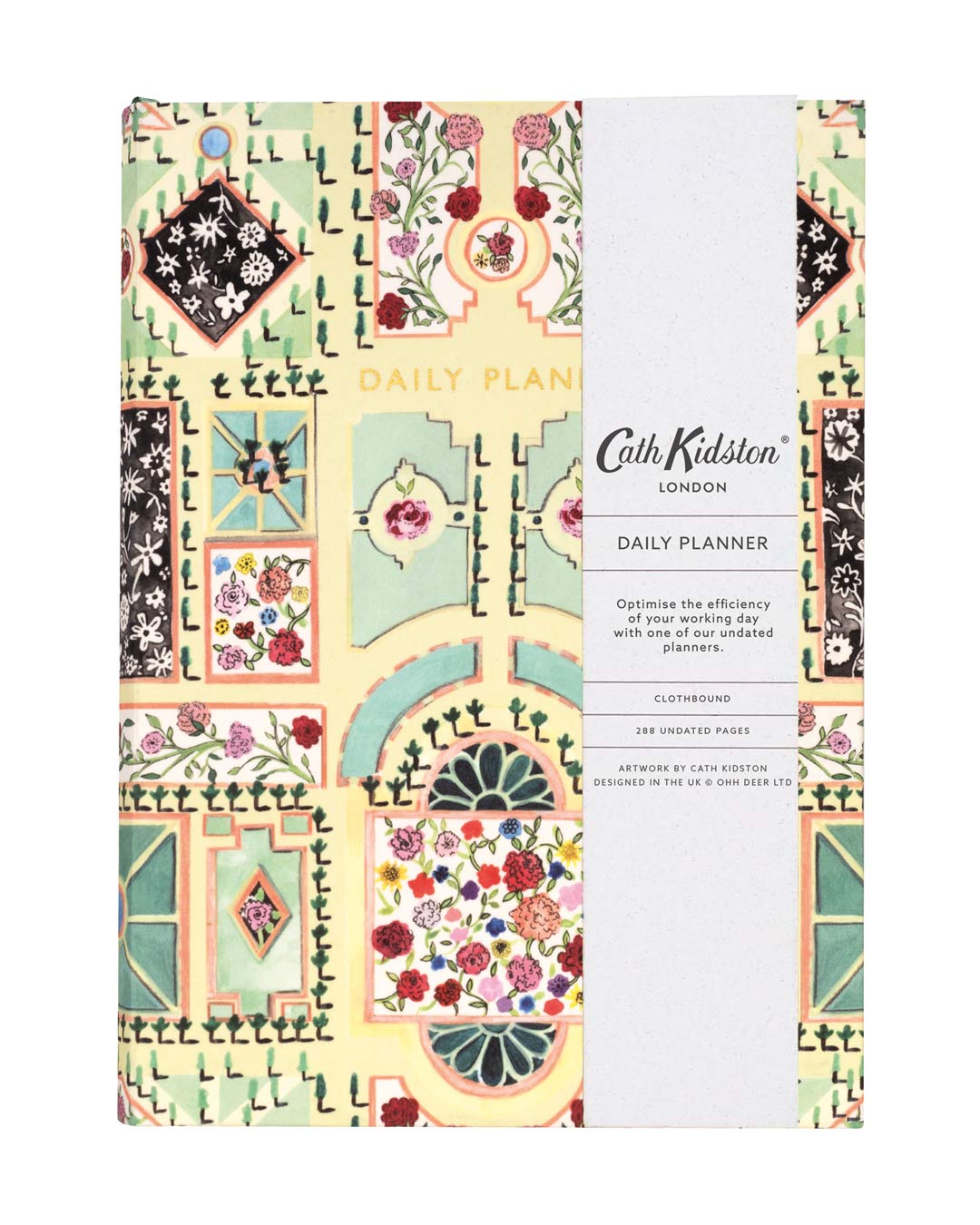 Cath Kidston Daily Planner Notebook | A5 Undated Diary | To Do List, Hourly Schedule, Priorities | Day To Day Planner | Garden Print