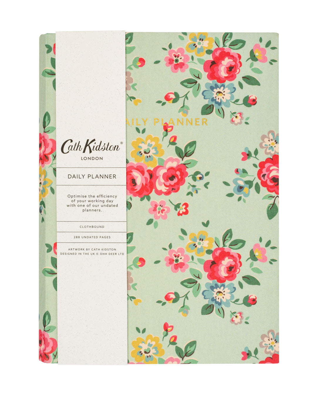 Cath Kidston Daily Planner Notebook | A5 Undated Diary | To Do List, Hourly Schedule, Priorities | Day To Day Planner | Duck Egg