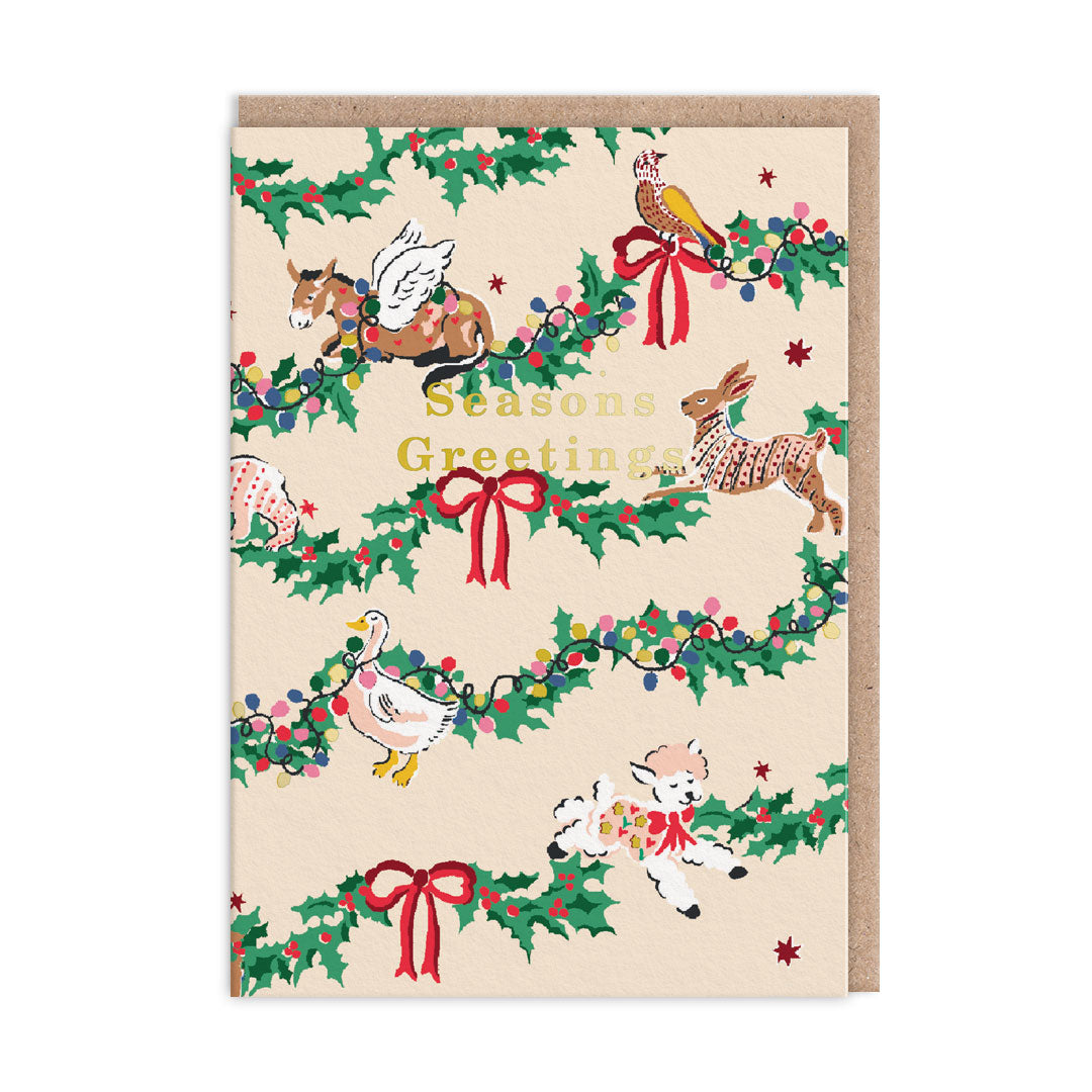 Cath Kidston Festive Animals Christmas Card