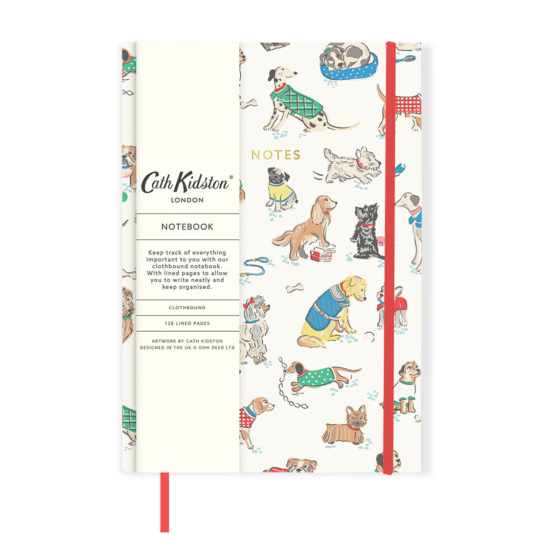 Cath Kidston Notebook | Premium A5 Hardback Notebook | Gift for Dog Lovers | 128 Lined Pages | Dogs Print