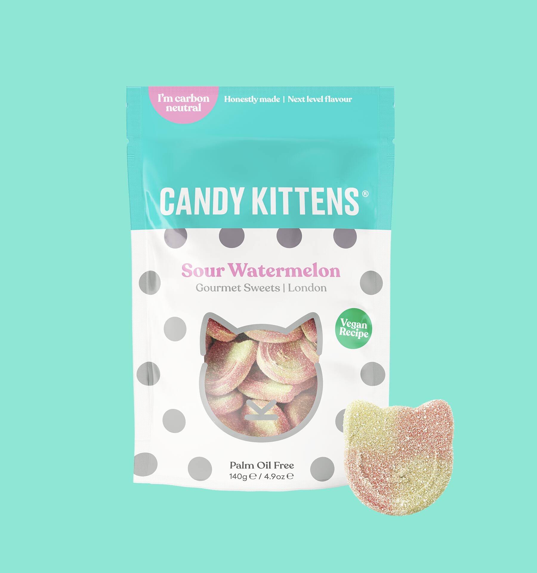 Candy Kittens Sweets 140G Bag, Sour Watermelon