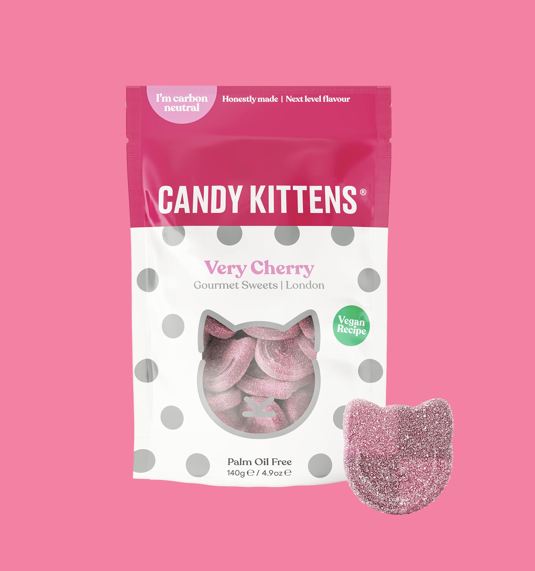 Candy Kittens Sweets 140G Bag, Very Cherry