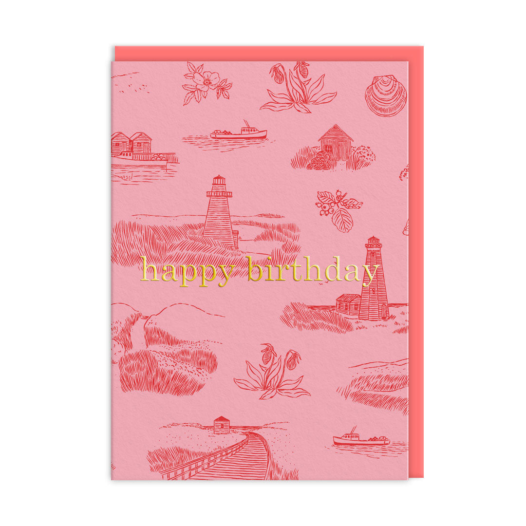 Lighthouses Happy Birthday Card