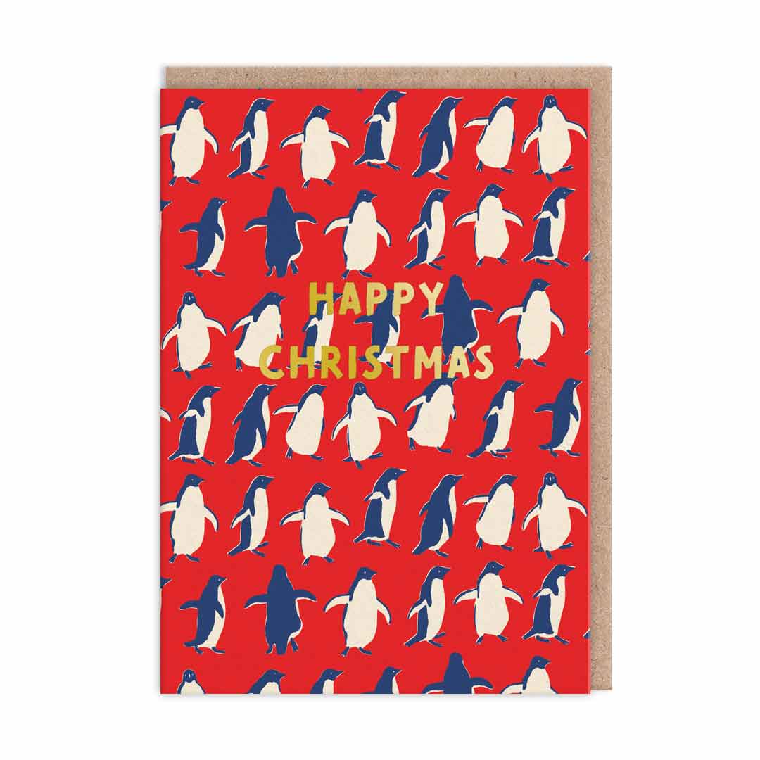 Dancing Penguins Christmas Card