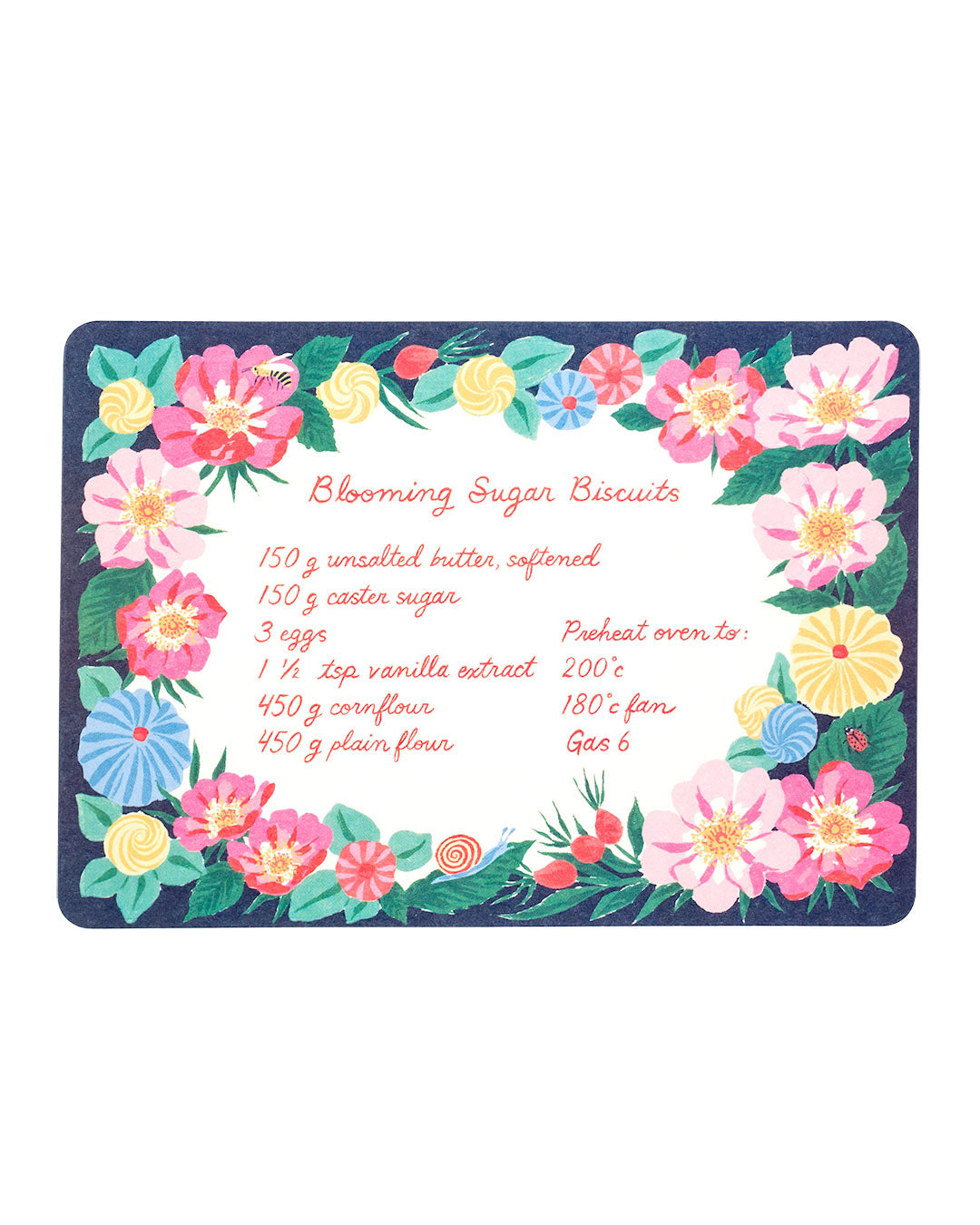 A Floral Bake Sugar Biscuit Postcard