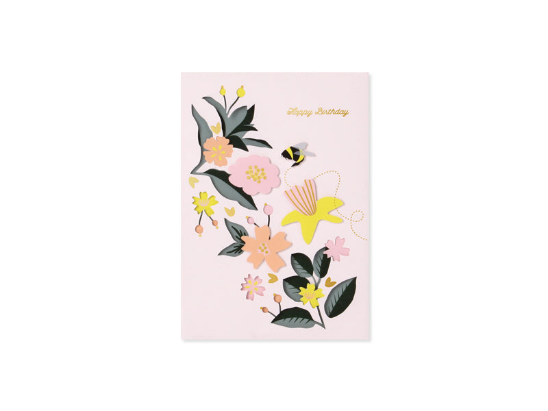 Floral Birthday 3D Layered Greeting Card