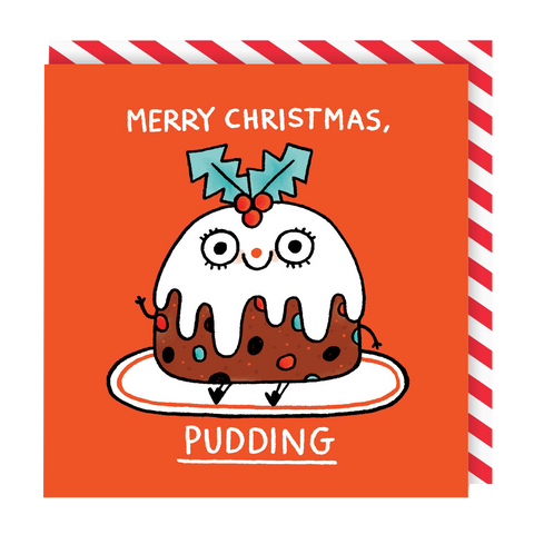 christmas pudding christmas card, designed by gemma correll