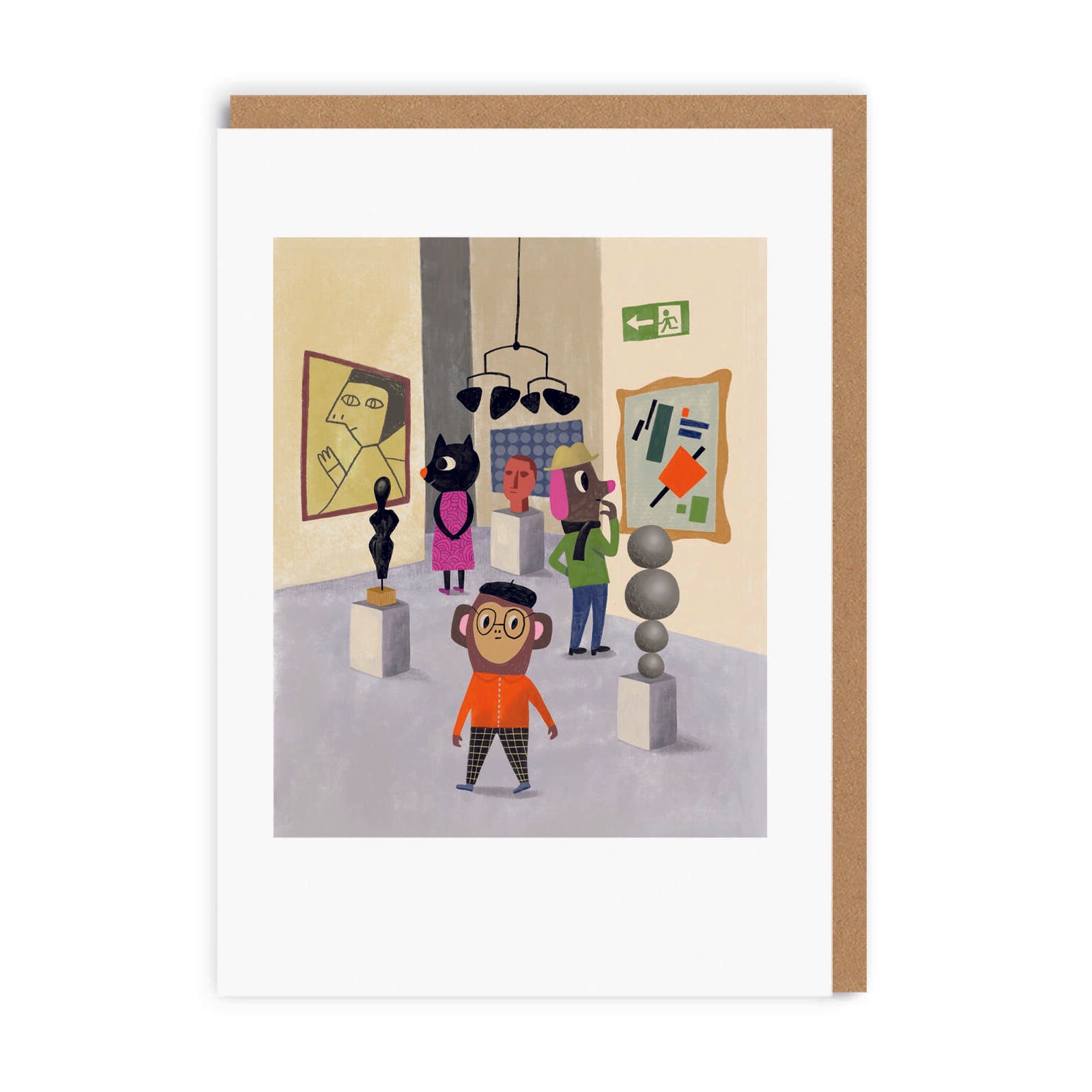 Art Gallery Animals Greeting Card