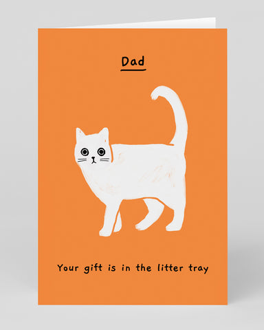 funny fathers day card from the cat