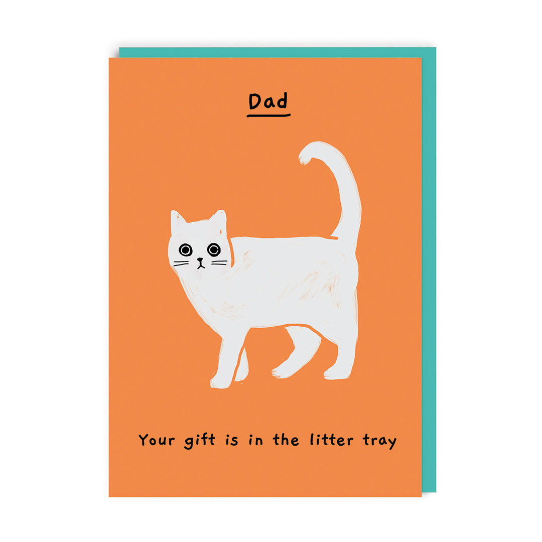 Your Gift Is In The Litter Tray Father’s Day Card