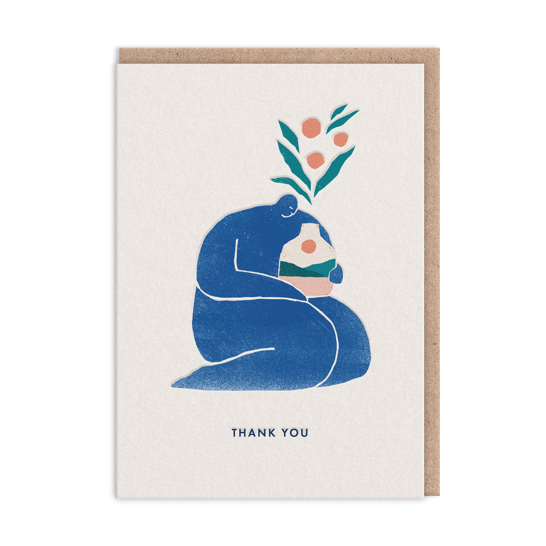 Figure and Flowers Thank You Card