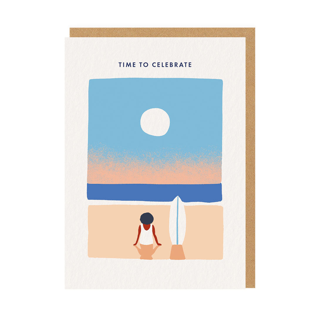 Time To Celebrate Surfer Greeting Card