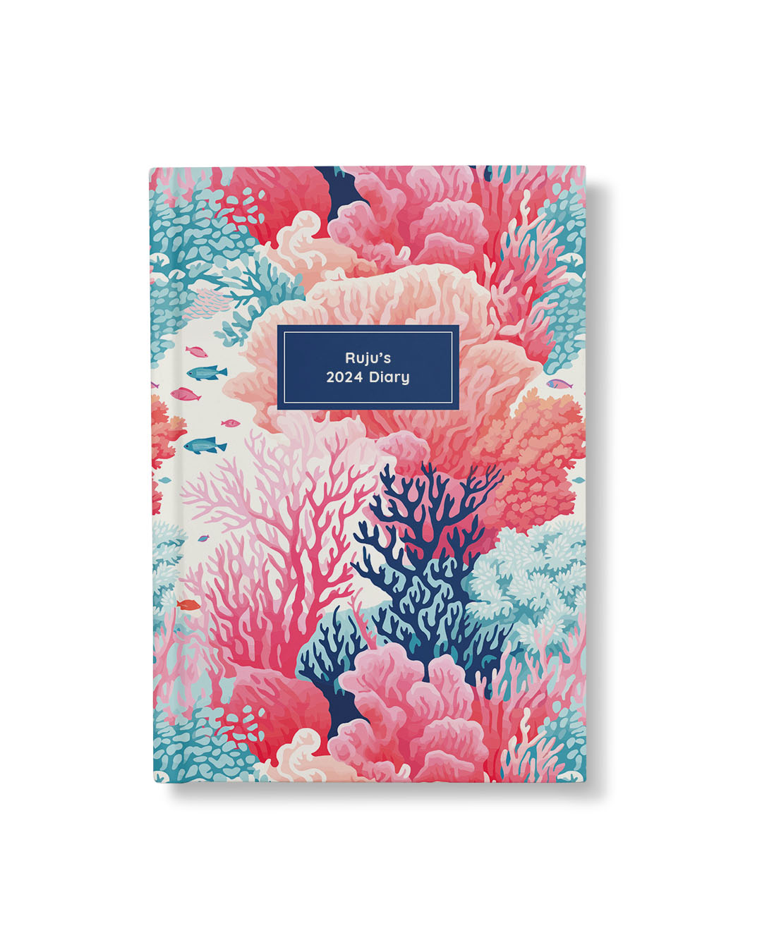 Ohh Deer Personalised Diary | A5 Hardback 2024 Planner | To Do Lists, Calendars & Goals | Daily & Monthly Views | Add Your Name | Coral Reef