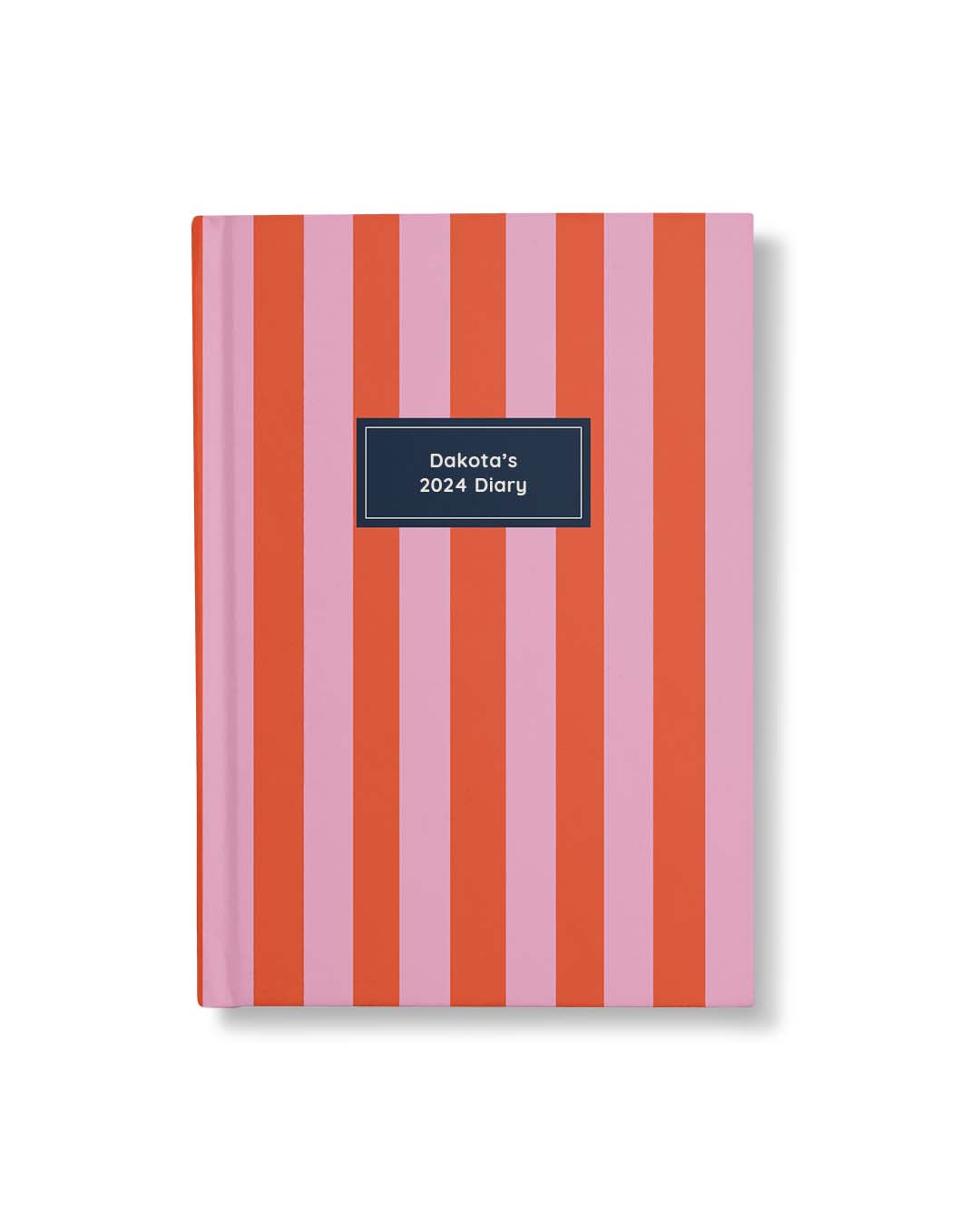 Ohh Deer Personalised Diary | A5 Hardback 2024 Planner | To Do Lists, Calendars & Goals | Daily & Monthly Views | Add Your Name | Red Candy Stripe