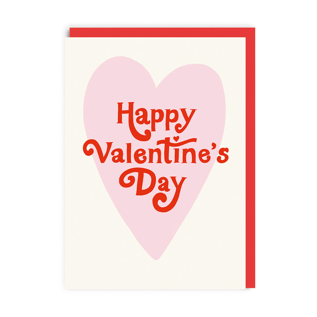 Retro Heart Typographic Valentine’s Day Card